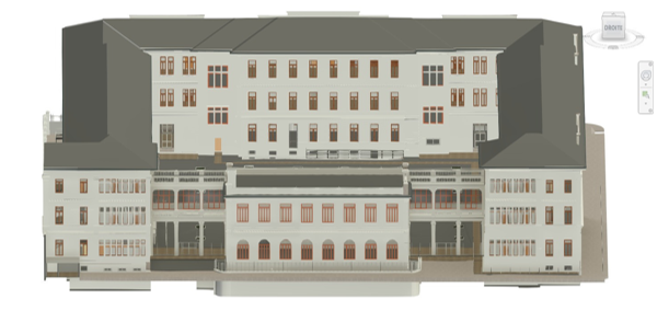 Plan intérieur modélisé du bâtiment Rasori